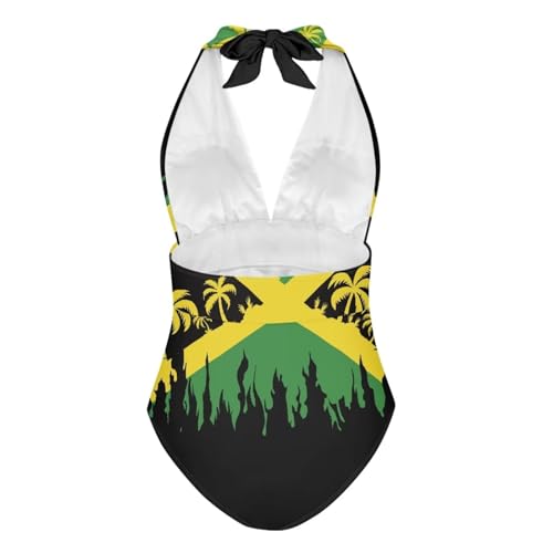 ZWPINITUP Jamaican Palm Women One Piece Swimsuit Lady Tummy Control Bathing Suits, Unique Design Sexy Cross Back S M L XL XXL 3XL ZWPINITUP