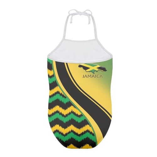 HUGS IDEA Jamaican Flag Print One Piece Swimsuit Infant Baby Kids Bathing Suit Pink Little Girls Monokini Beachwear HUGS IDEA