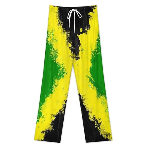 Zakqeik Mens Pajama Pants Jamaican Flag Lounge Pants Pajama Bottoms Cute Home Sleepwear with Pockets 5XL Zakqeik