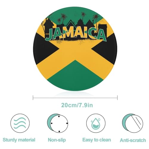 Elegant Casual Jamaican Flag Tempered Glass Cutting Boards for Kitchen, Scratch Resistant Heat Resistant Non-Slip Chopping Board with Rubber Feet DULAHR