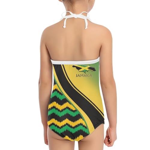 HUGS IDEA Jamaican Flag Print One Piece Swimsuit Infant Baby Kids Bathing Suit Pink Little Girls Monokini Beachwear HUGS IDEA
