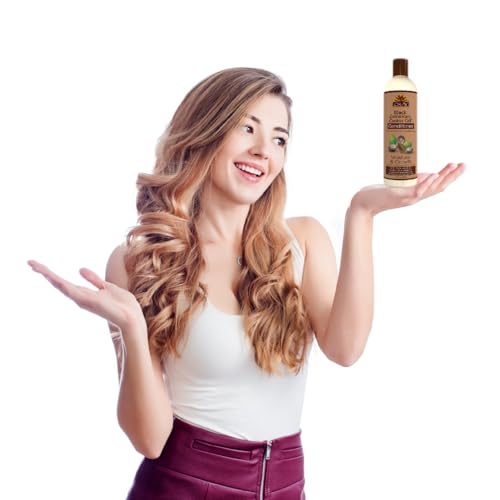 OKAY | Black Jamaican Castor Oil Conditioner | For All Hair Types & Textures | Revive - Moisturize - Grow Healthy Hair | with Argan Oil & Shea Butter | Free Of Parabens, Silicones, Sulfates , PALE YELLOW , 12 Oz Okay