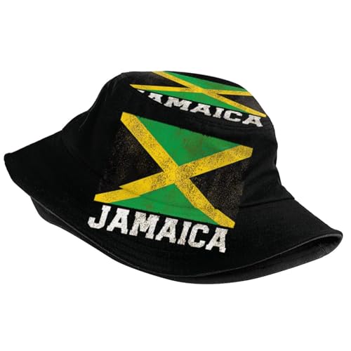 Jamaica Bucket Hat Outdoor Jamaican Flag Sun Hat Packable Fisherman Cap for Men Women Teens BIEGAS