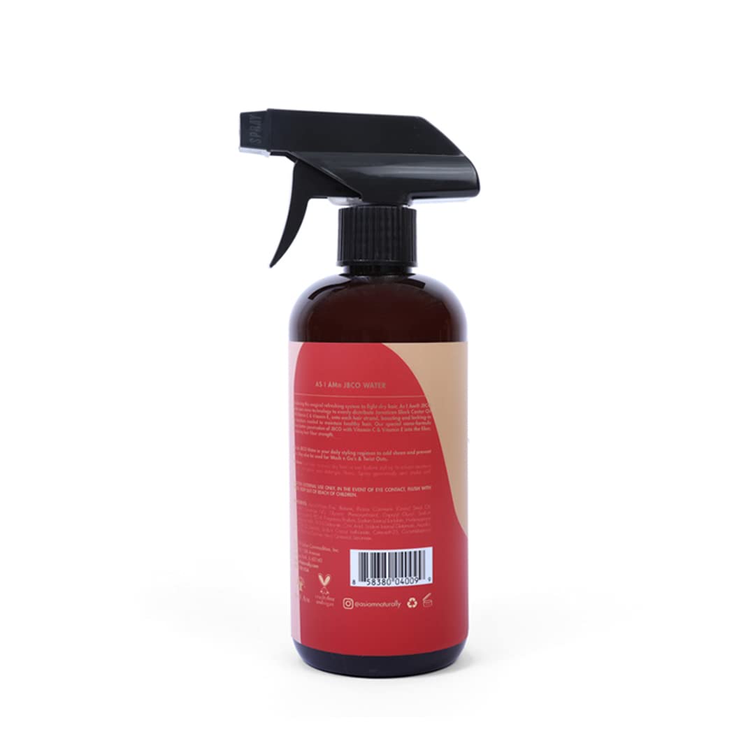 As Am JBCO Water 16 oz - Nano Curl Strengthener - Moisturizes and Detangles - Anti-Frizz - Increases Fiber Strength - Enriched with Jamaican Black Castor Oil, Vitamin C, and Vitamin E, Red As I Am