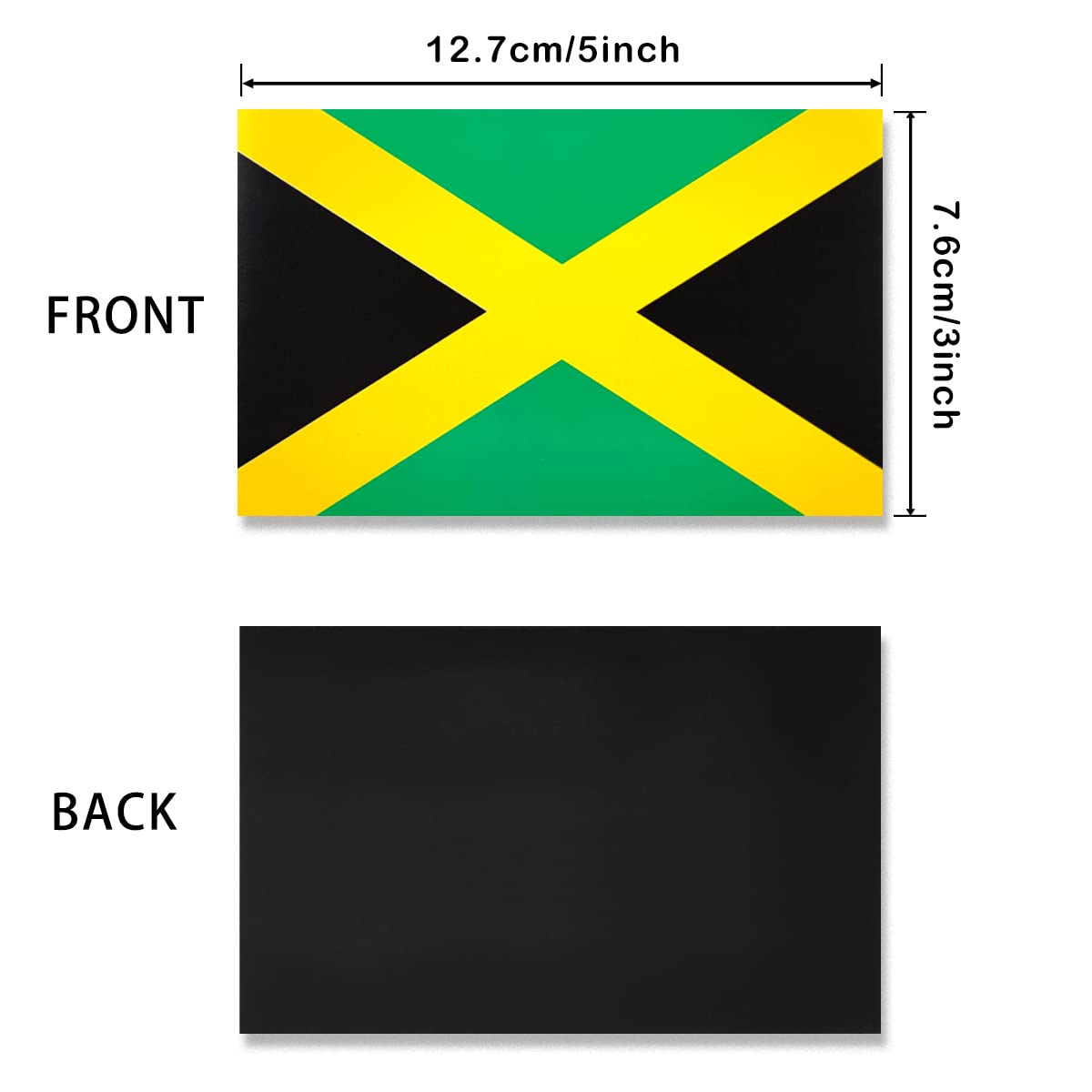 JBCD Jamaica Jamaican Flag Magnet Decal - for Car SUV Truck, 3 Pack, 3x5 Inches JBCD