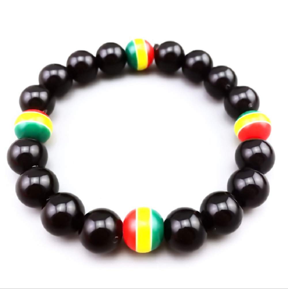 Yuren Jamaican Rasta Bracelet And Necklace Tricolor Bracelet Men Women Fashion Jewelry Yuren