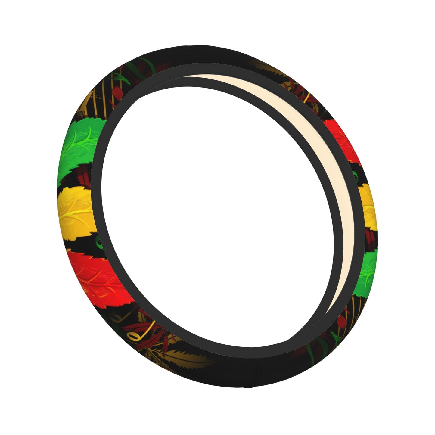 Jamaica Reggae Colors Steering Wheel Covers Non Slip Neoprene Car Wrap Cover