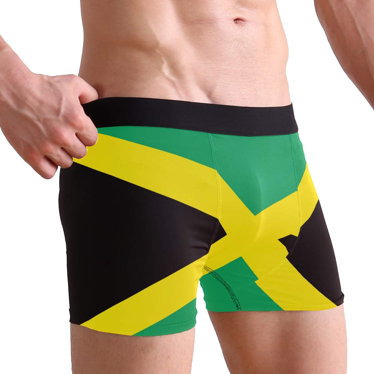 ZZKKO Jamaica Flag Mens Boxer Briefs Underwear Breathable Stretch Boxer Trunk with Pouch S ZZKKO