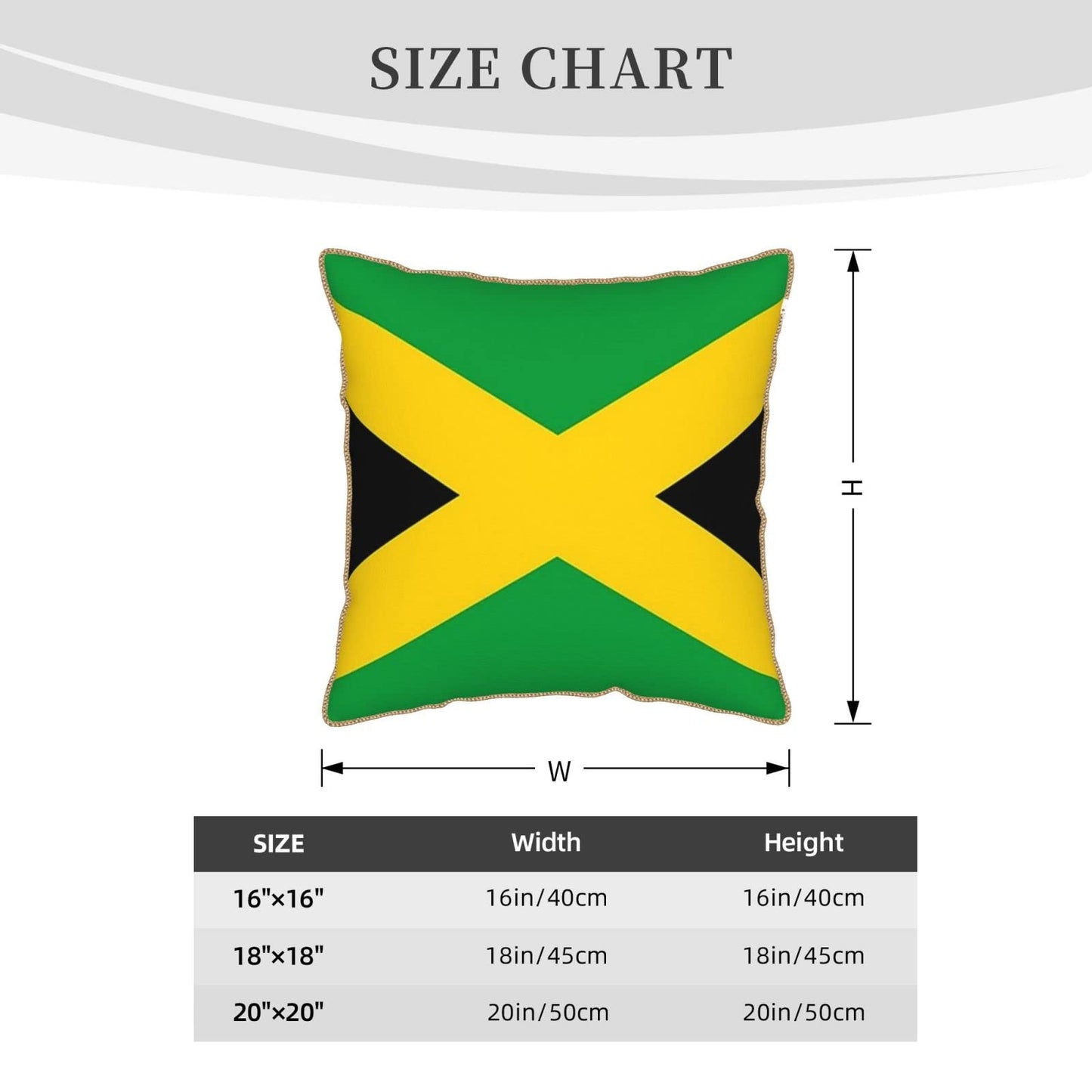 ASYG Jamaica Flag Decorative Throw Pillow Covers 18"x18" inch Jamaican Flag Cushion Cover Square Throw Pillow Case for Living Room Sofa Couch ASYG