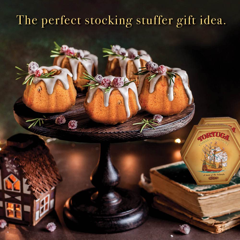 Tortuga Caribbean Classic Golden Original Rum Cakes – 4 oz. - 6 Pack - The Perfect Premium Gourmet Gift for Stocking Stuffers and Christmas Gifts - Great Mini Cakes for Delivery TORTUGA