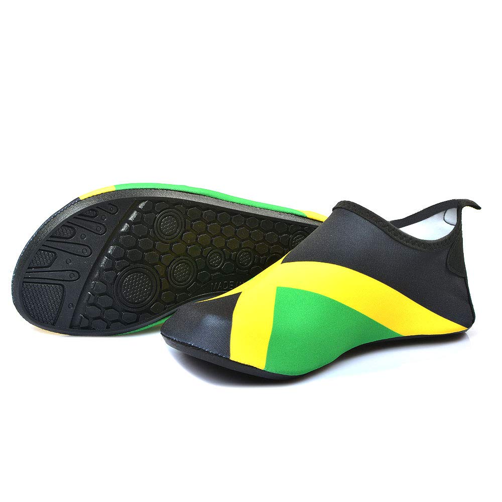Water Shoes for Women and Men Quick-Dry Swim Beach Shoes for Outdoor Surfing Yoga Exercise Jamaica Flag Caribbean Reggae Rasta (Jamaica, 8.5) VOARYISA