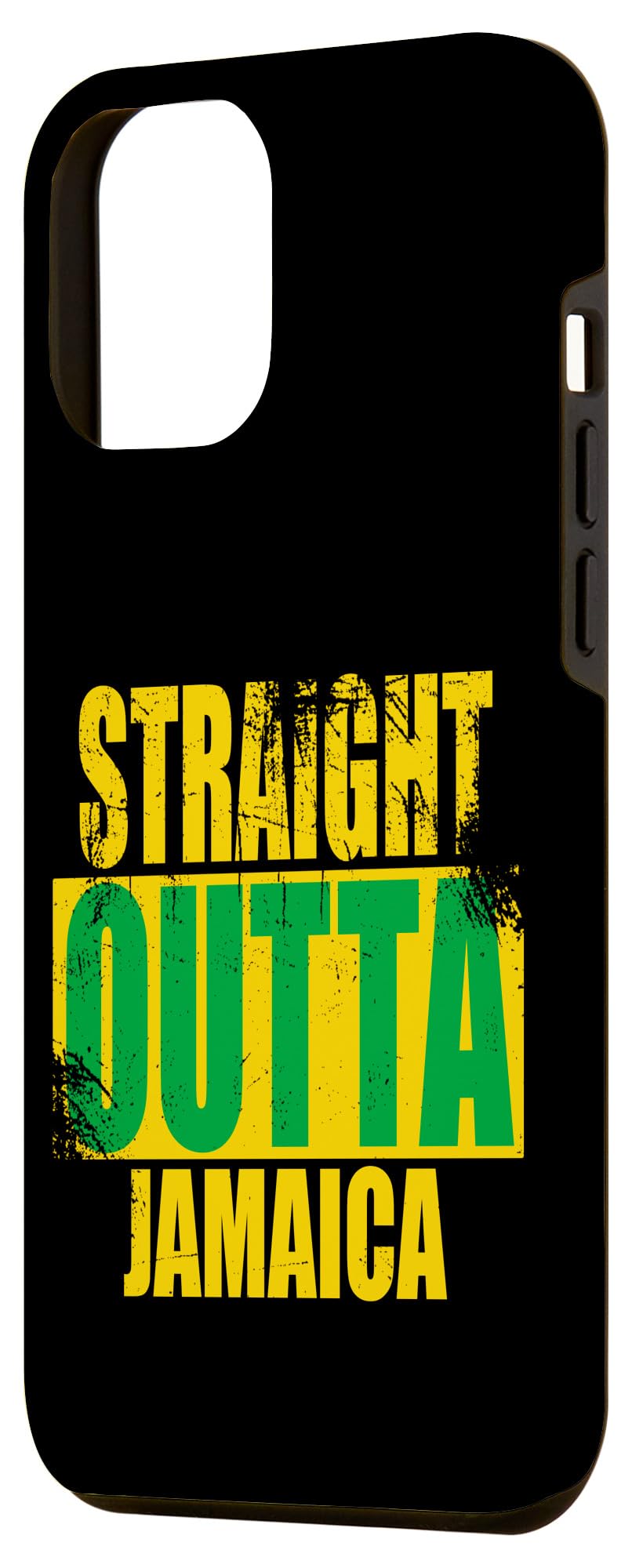iPhone 13 Pro Max STRAIGHT OUTTA JAMAICA JAMAICAN FLAG COLORS DISTRESSED STYLE Case JAMAICA DNA Tees