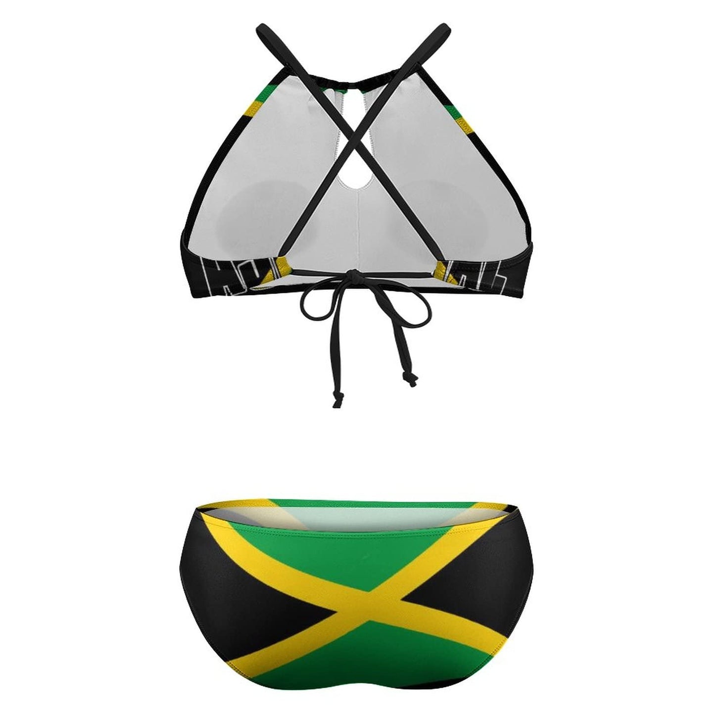 Tailbox Jamaican Lion Flag Two Piece Jamaica Swimsuits Plus Size for Women Swimwear Slimming Bathing Suits Beachwear 3XL Tailbox