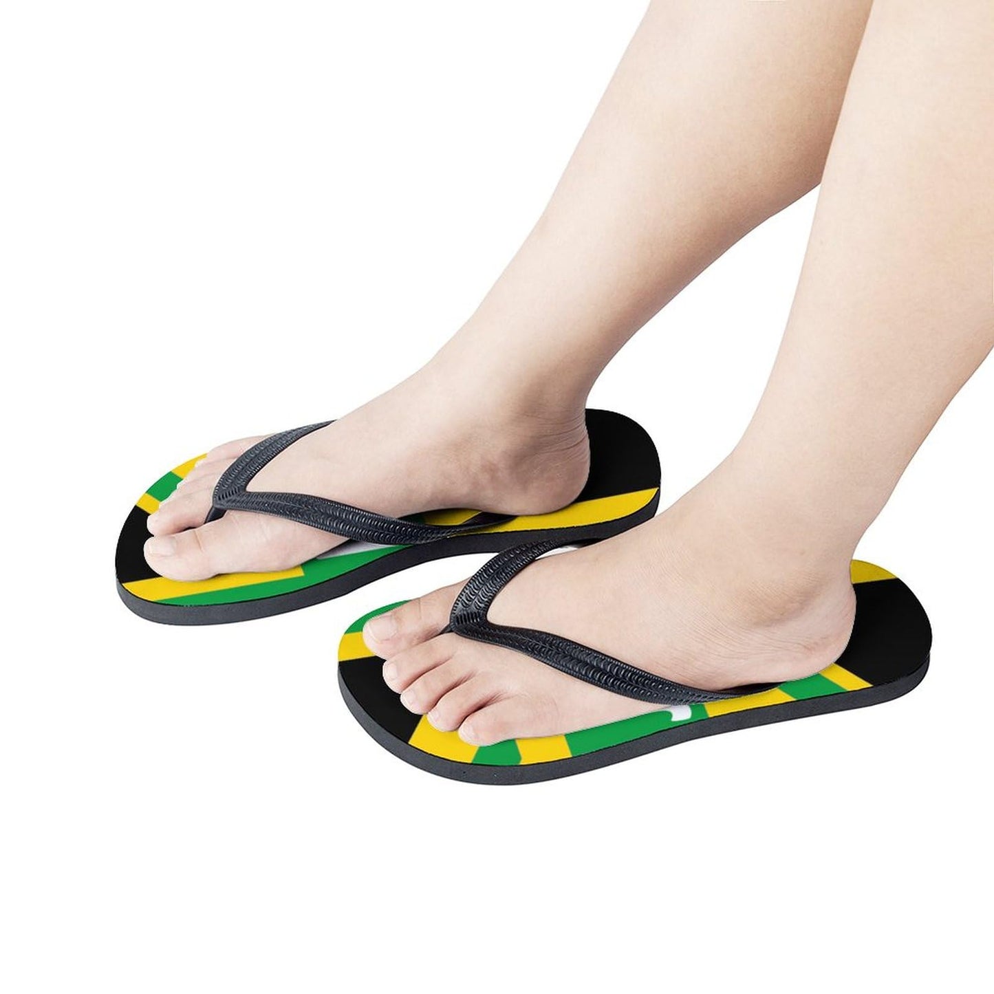 Jamaican Kingdom Flag Flip Flops for Women Men Casual Comfortable Beach Thong L Imaging876