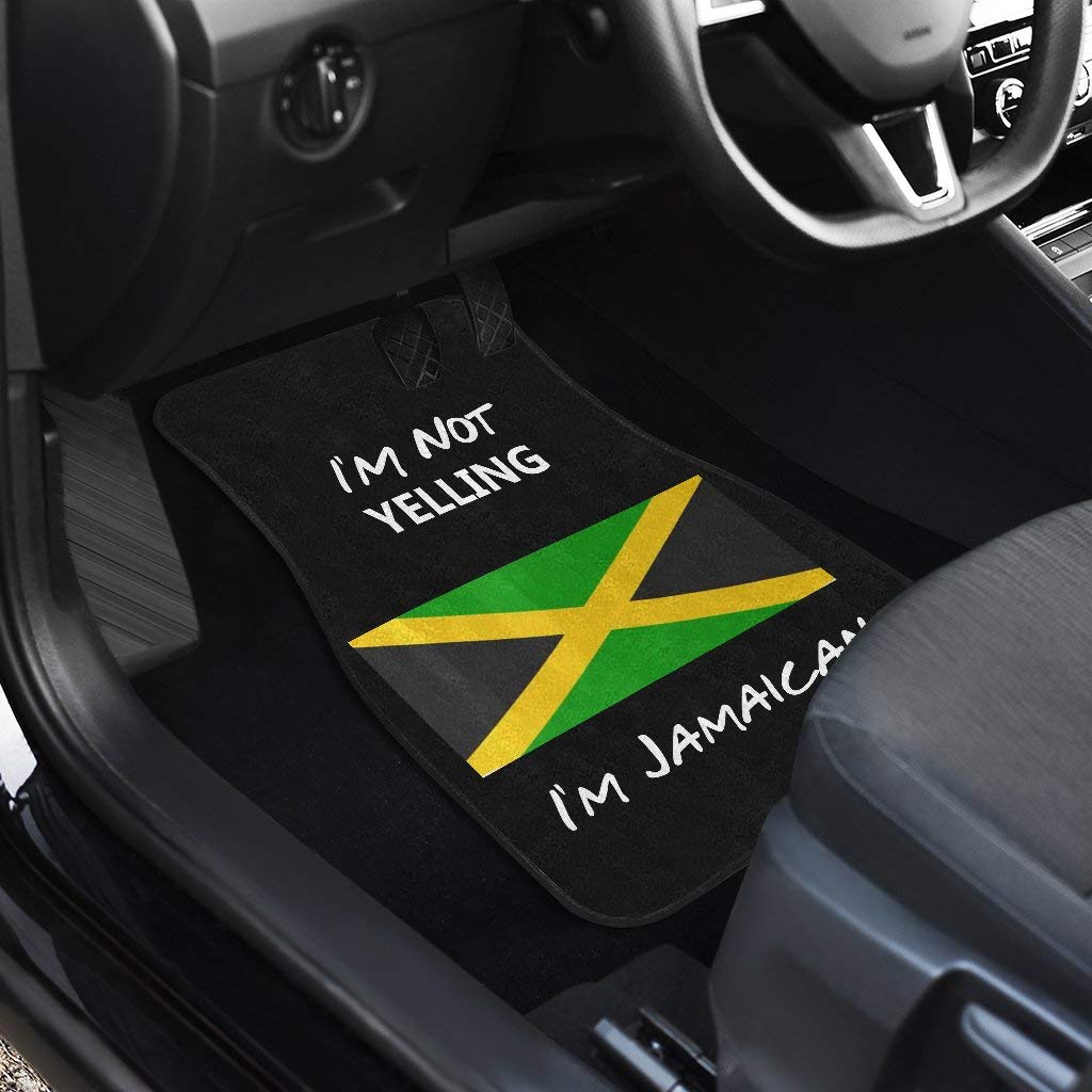 CHICKYSHIRT Im Not Yelling Im Yamaican Reggae Rasta Caribbean Music Pride Flag, Customized Car Floor Mat, Universal Fit Auto Floor Mat Set of 4, Fit Most Vehicle, Cars, Sedan, Truck, SUV (Style 3) CHICKYSHIRT