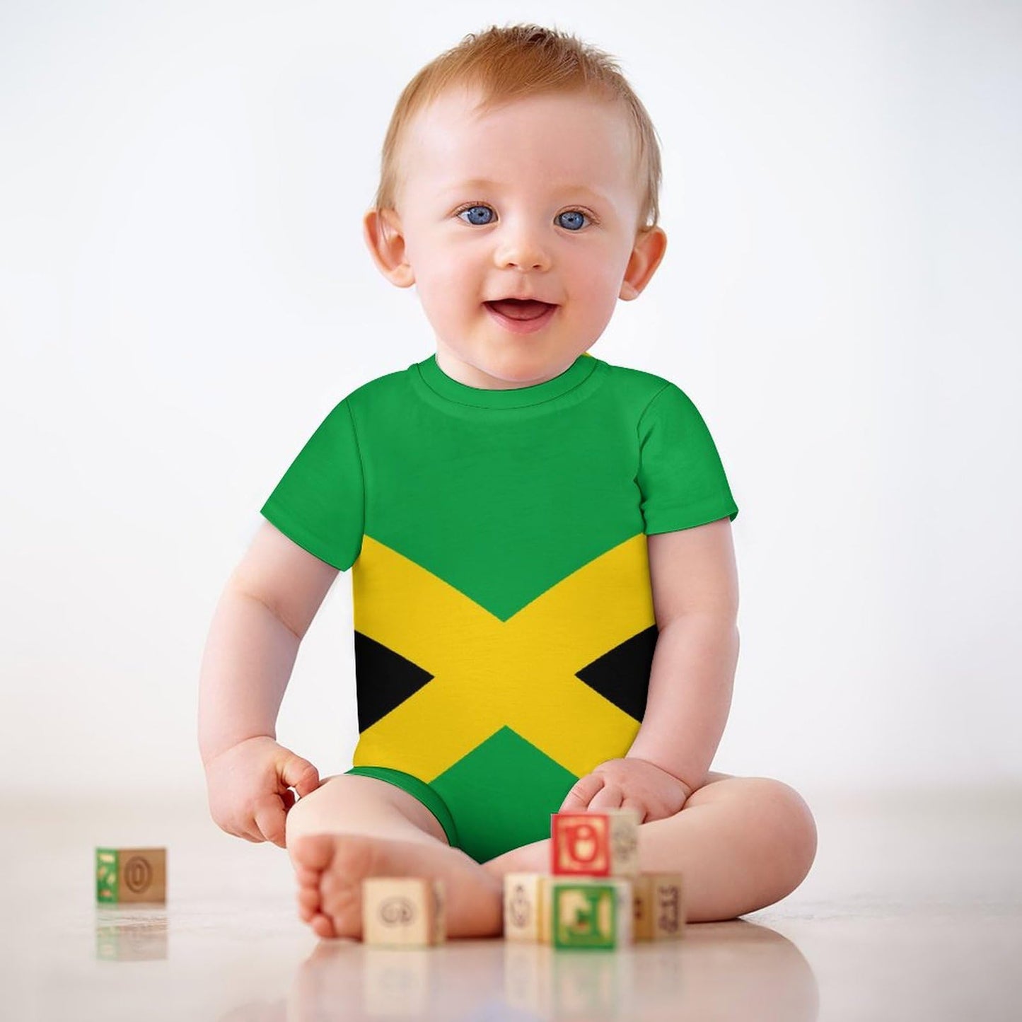AuHomea Jamaican National Flag Newborn Baby Romper Clothing Cute Infant Short Sleeve Clothes Jumpsuit Playsuit One Piece Outfit for 18-24M Boy Girl AuHomea