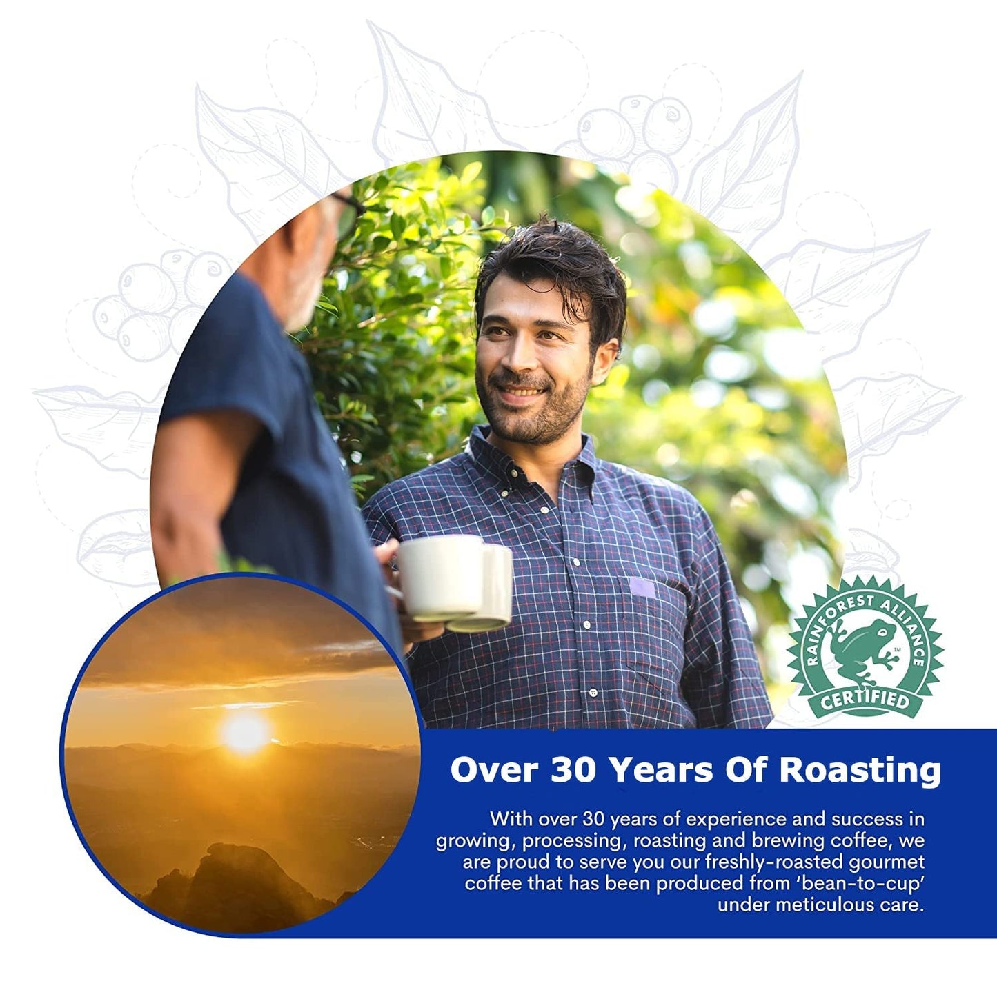 Cafe Blue – 100% Authentic Jamaica Blue Mountain Coffee from Clifton Mount Estate, Medium Roast Whole Bean Coffee, Premium Arabica Coffee Beans, Coffee Bag of 16 Ounces (1 Pound, 454 Grams) Cafe Blue Cafe Blue