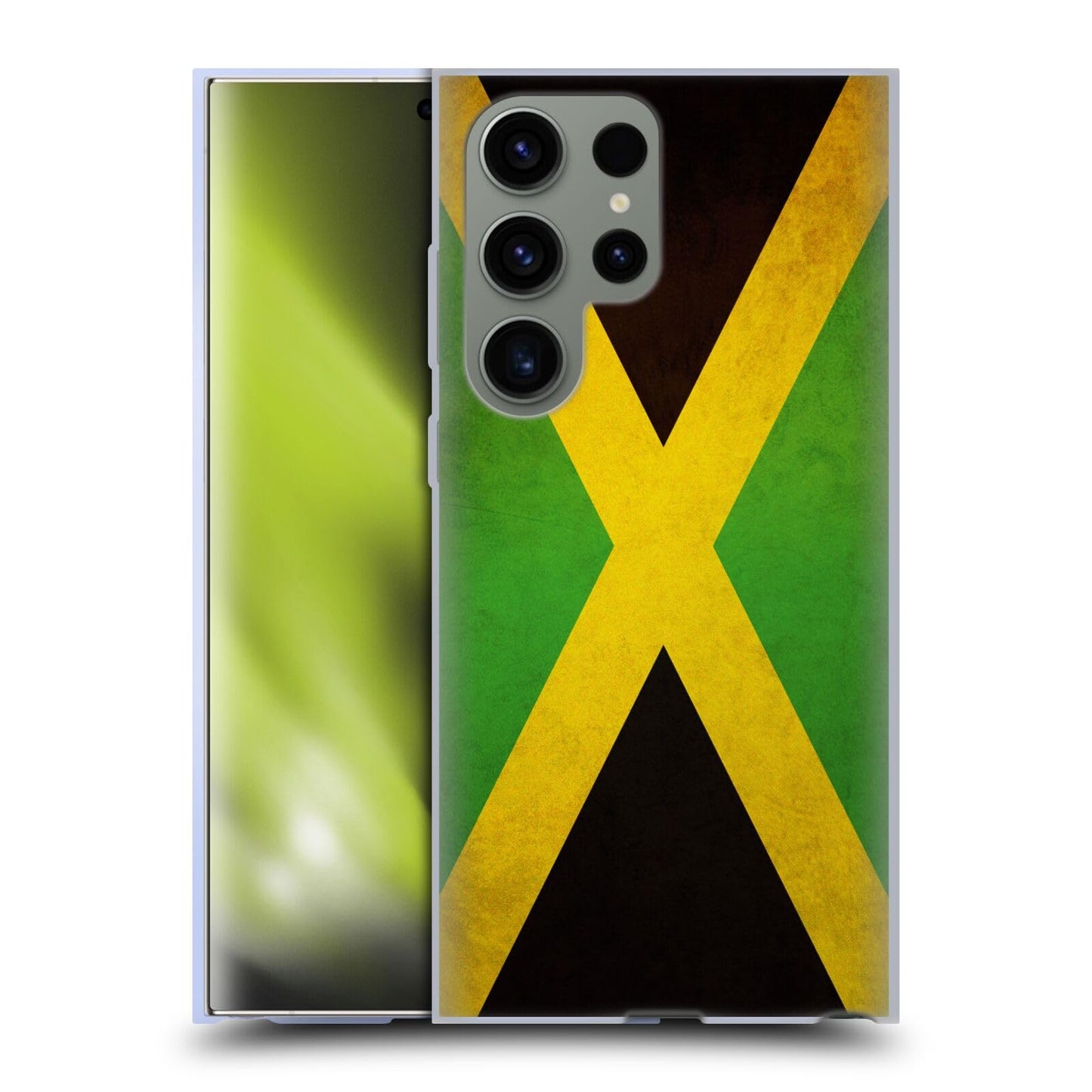 Head Case Designs Jamaica Jamaican Vintage Flags Soft Gel Case Compatible with Samsung Galaxy S23 Ultra 5G Head Case Designs