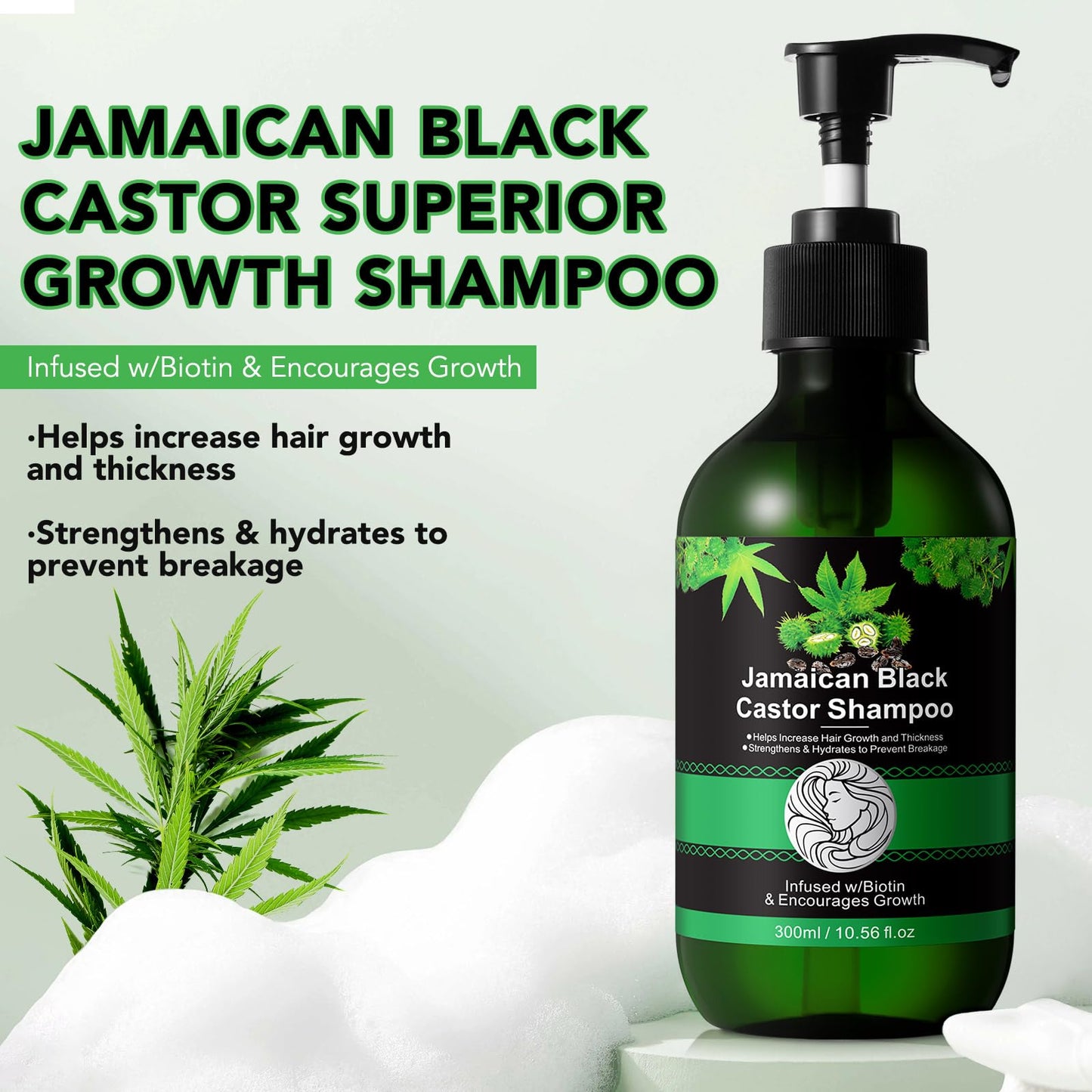 RTBYUE Jamaican Black Castor Oil Shampoo and Conditioner Set, Strengthen & Restore, Growth Shampoo 10.56 fl.oz & Conditioner 10.56 fl.oz Gift Set 2-PC Boxed Set Hair Care Collection RTBYUE