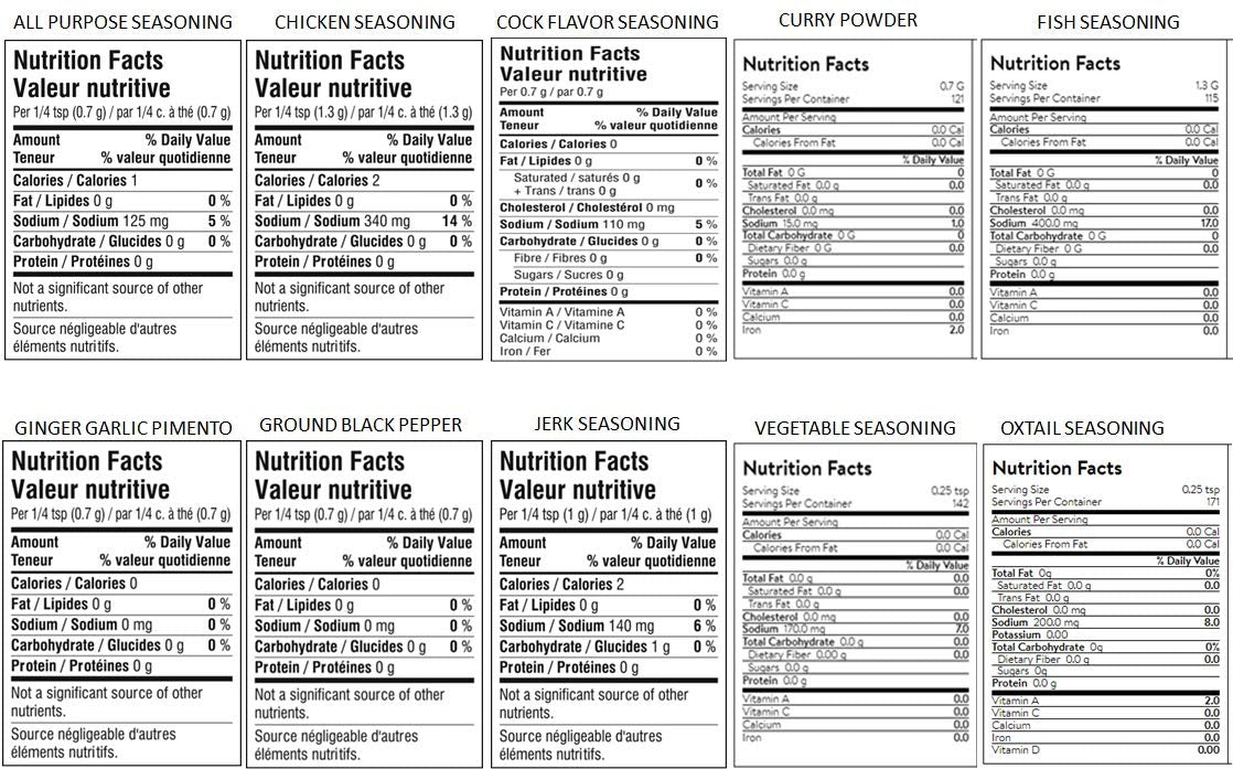 GRACE- CARIBBEAN TRADITION SPICES VARIETY PACK (10 PK) Grace