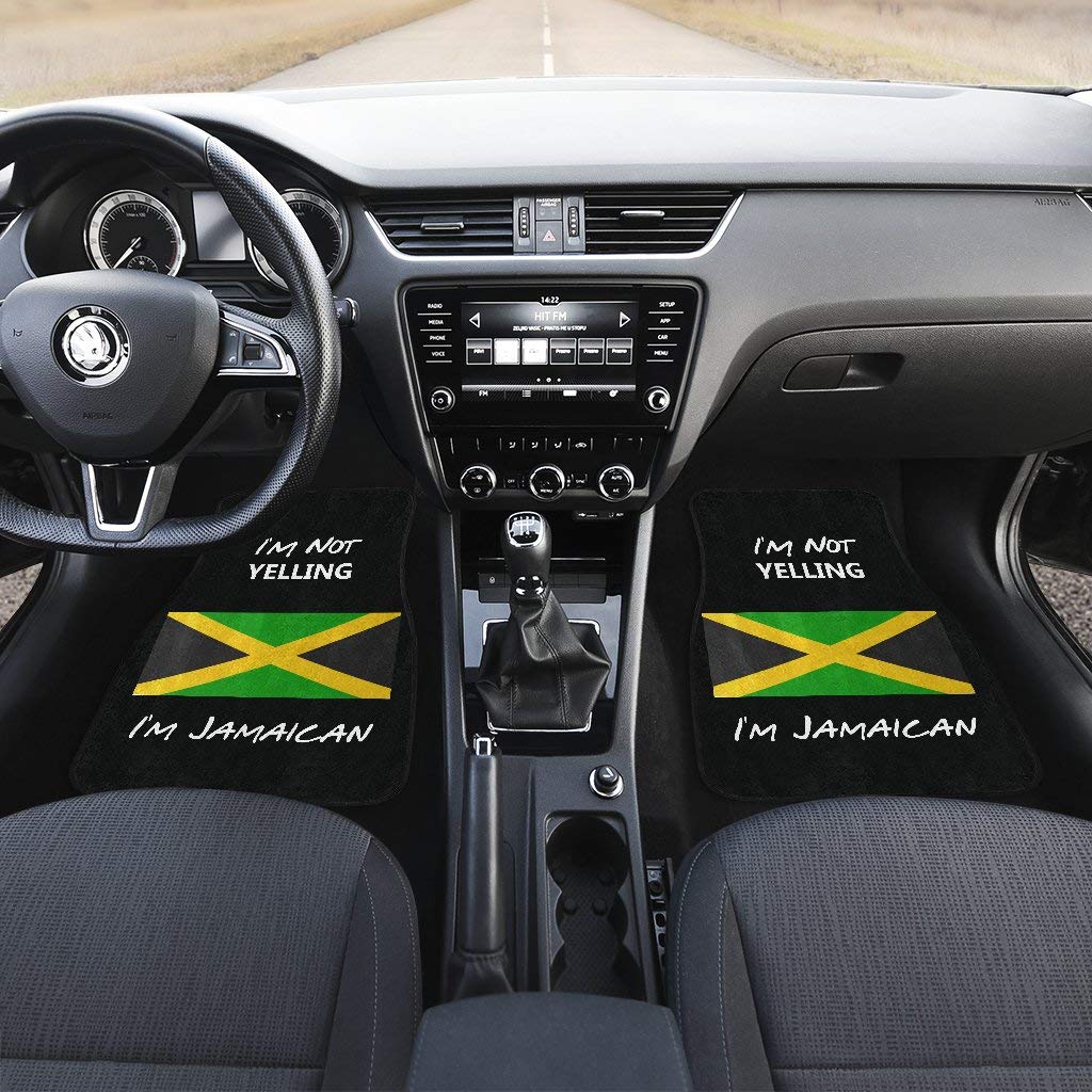 CHICKYSHIRT Im Not Yelling Im Yamaican Reggae Rasta Caribbean Music Pride Flag, Customized Car Floor Mat, Universal Fit Auto Floor Mat Set of 4, Fit Most Vehicle, Cars, Sedan, Truck, SUV (Style 3) CHICKYSHIRT