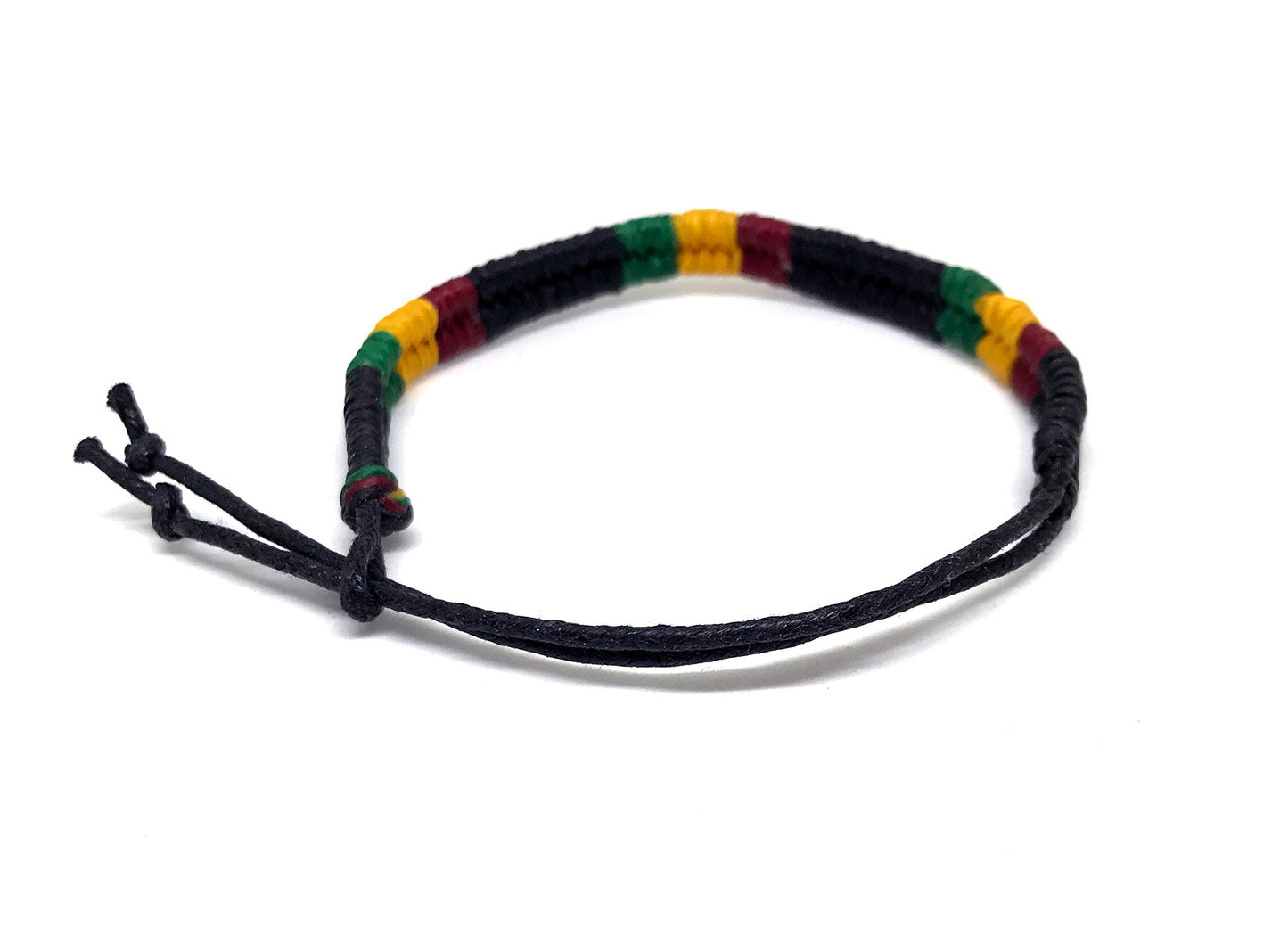 Rasta Braided Cotton Bracelet - Jamaican Adjustable Wristband for Men Women HawaiianCraftier