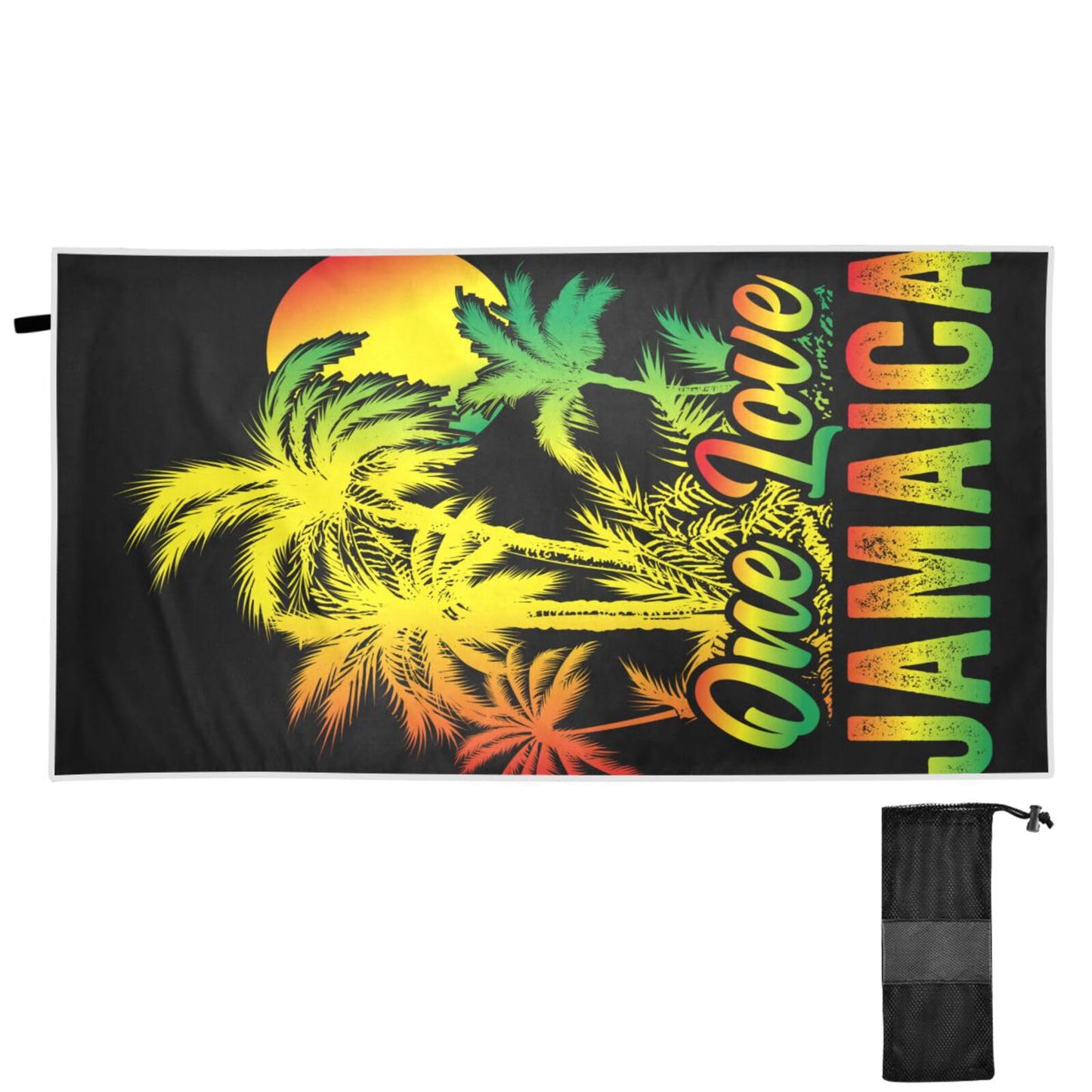 Yasala Patriot Sand Free Beach Towel Jamaica One Love Coconut Palm Oversize Soft Bath Towel Quick Dry Lightweight Hiking Camping Compact Towel 31" Γ 71" Yasala