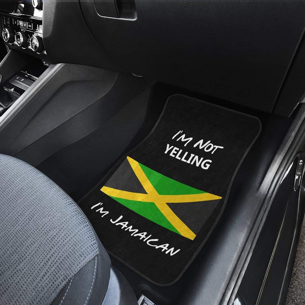 CHICKYSHIRT Im Not Yelling Im Yamaican Reggae Rasta Caribbean Music Pride Flag, Customized Car Floor Mat, Universal Fit Auto Floor Mat Set of 4, Fit Most Vehicle, Cars, Sedan, Truck, SUV (Style 3) CHICKYSHIRT