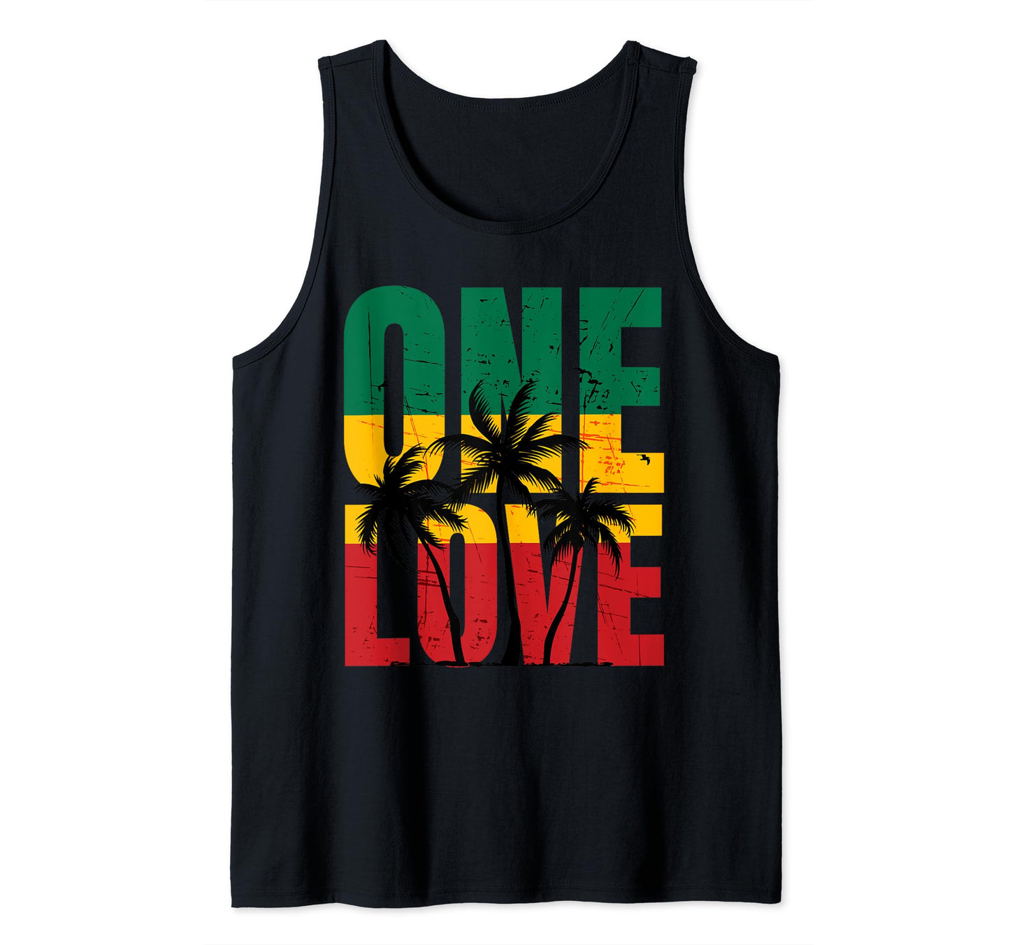 Rasta Reggae One Love Palm Tree Rastafari Jamaican Vacation Tank Top Love Reggae Music Rastafarian Jamaica Apparel