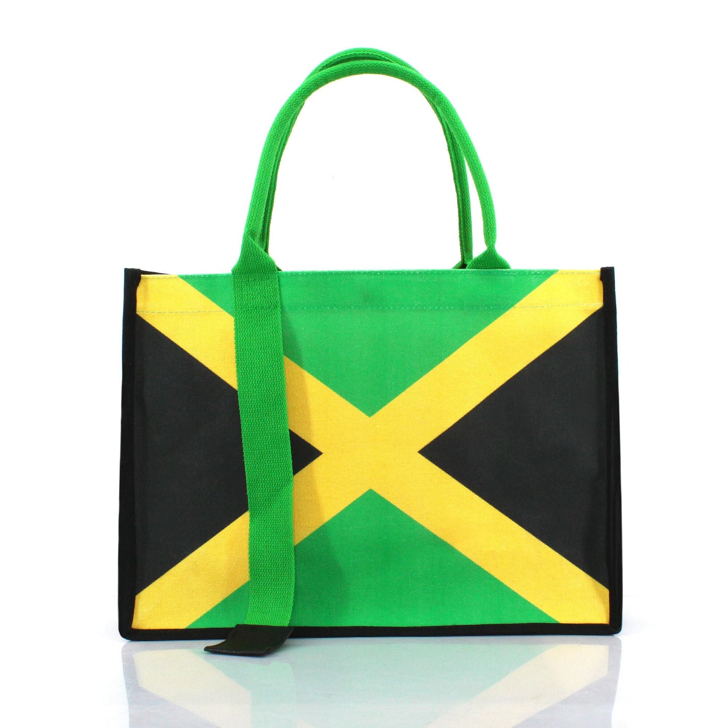 VOARYISA Women's Canvas Tote Bag Waterproof Ribbon Beach Bag Jamaican Reggae Party Bag(Jamaican) VOARYISA