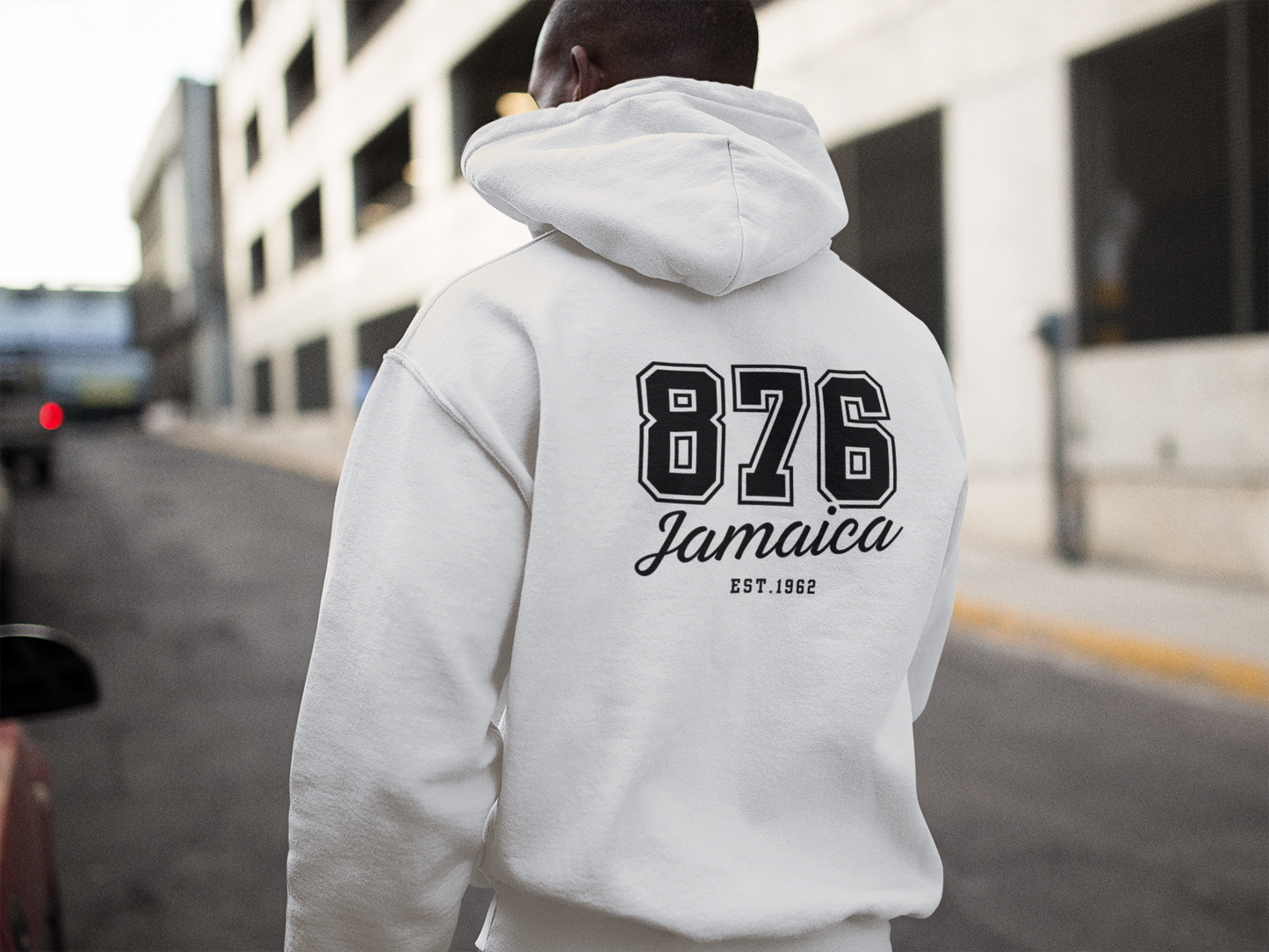 Team "876" Jamaican Themed Hooded Sweater(Hoodie) - Black Print Imaging876