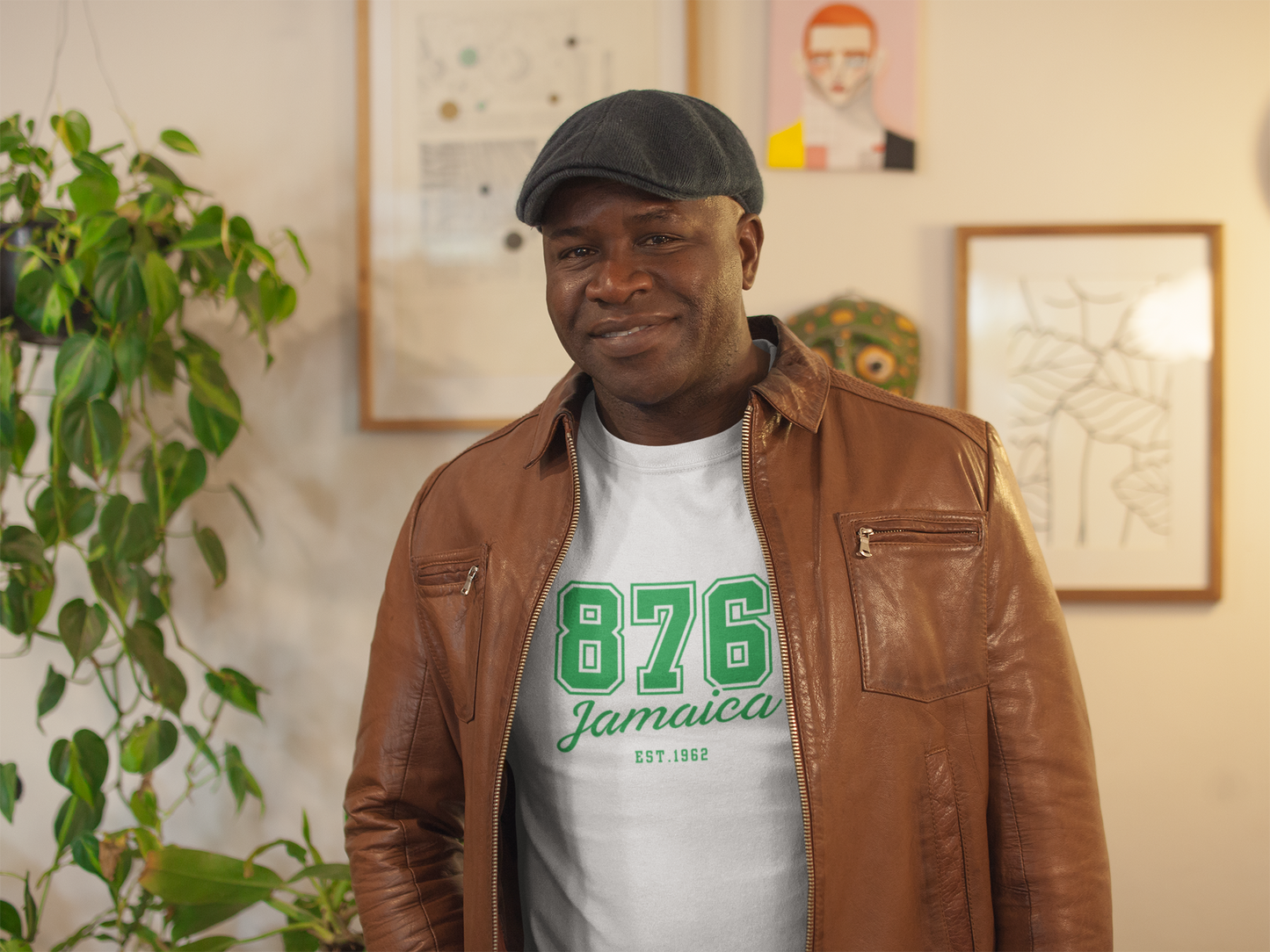 Team 876 Jamaica themed T-shirt (Green Print)