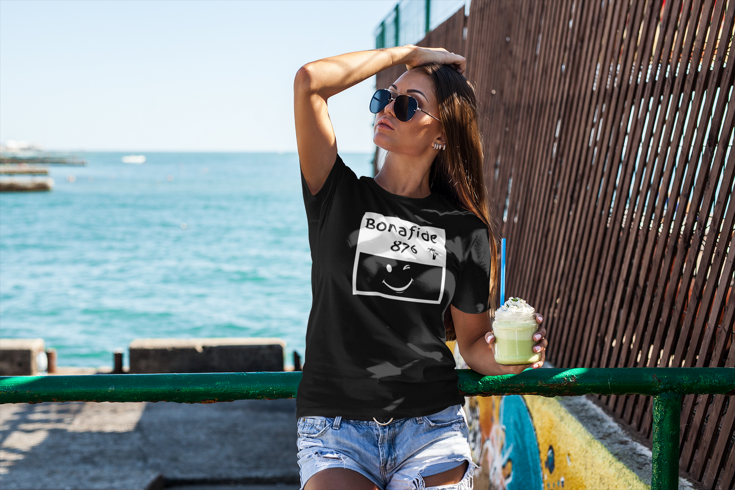 Jamaican Themed T-Shirt "Bonafide 876" Imaging876