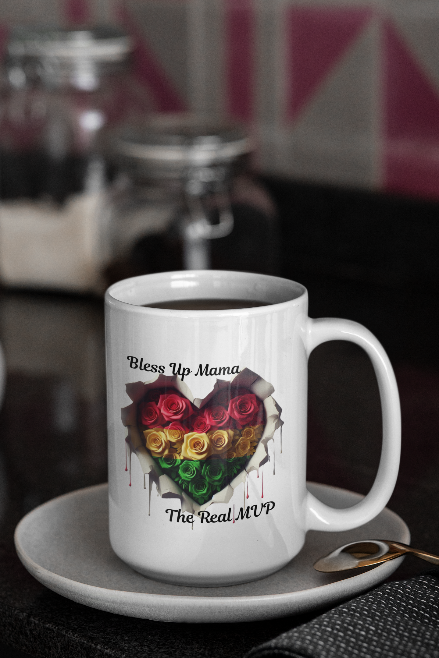 Reggae Inspired Mothers Day 15oz Coffee Mug (White) Imaging876