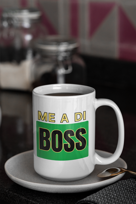 Jamaican Themed "Me A Di Boss" Coffee Mug Imaging876