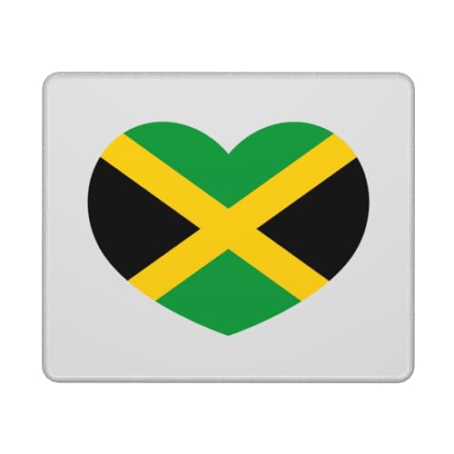 Love Jamaica Flag Jamaican Hear Square Applicability Strong Mouse Pad Non-Slip Rubber Base Office Accessories Desk Decor Bneoip