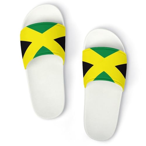 LYAHVGU Jamaican Flag Pattern PVC Home Slippers Non-Slip Shower Sandals Summer Indoor Outdoor Beach for Men And Women White-style 5 LYAHVGU