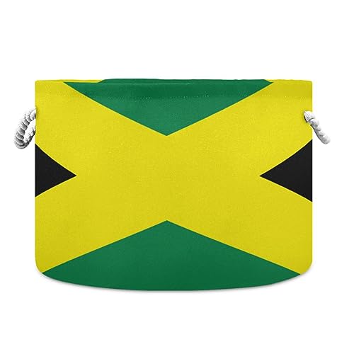 Jamaica Flag Cotton Rope Basket Baby Laundry Basket Toy Storage Bins for Organizing Cindly