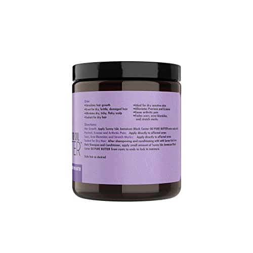 Sunny Isle Lavender Jamaican Black Castor Oil Pure Butter 8oz | Promotes Hair Growth | Effective Moisturizer Hair & Skin | All Types & Textures Sunny Isle