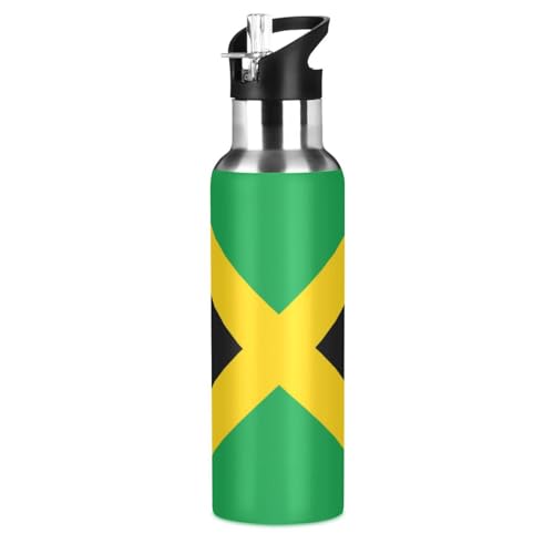 Boccsty Flag Of Jamaica Kids Sports Water Bottle Toddlers Insulated Bottles Men Women Mouth Bottle Thermos Travel Thermal Mug for School Daycare Camp 22oz Boccsty