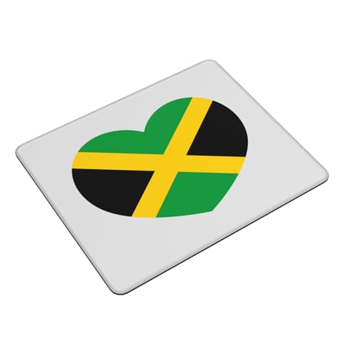 Love Jamaica Flag Jamaican Hear Square Applicability Strong Mouse Pad Non-Slip Rubber Base Office Accessories Desk Decor Bneoip