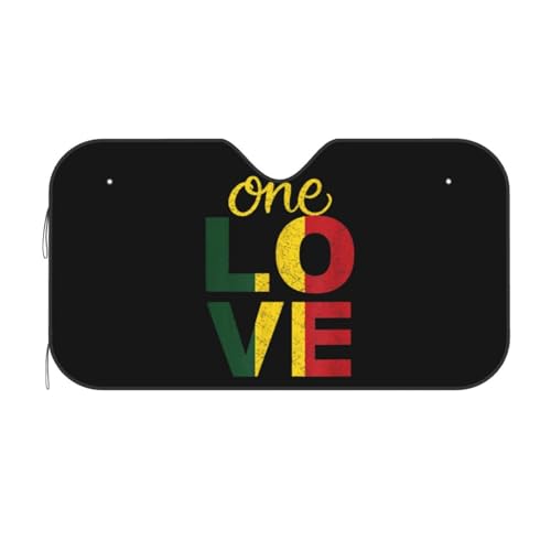 ixygoiv One Love Jamaican Rasta Reggae Car Windshield Sunshades Foldable Car Front Windshield Shade Sun Visor Protector for Cars Trucks Suvs Cars Accessories Medium ixygoiv