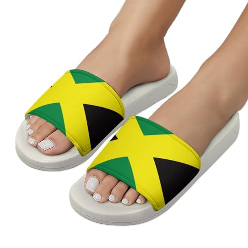 LYAHVGU Jamaican Flag Pattern PVC Home Slippers Non-Slip Shower Sandals Summer Indoor Outdoor Beach for Men And Women White-style 5 LYAHVGU