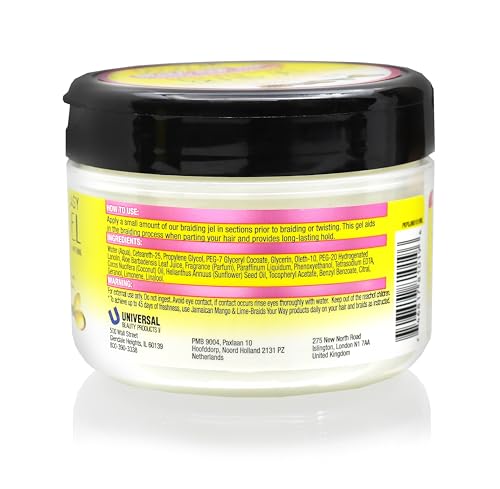 Jamaican Mango & Lime 8 OZ JML EXTRA HOLD & EASY BRAID GEL Jamaican Mango & Lime