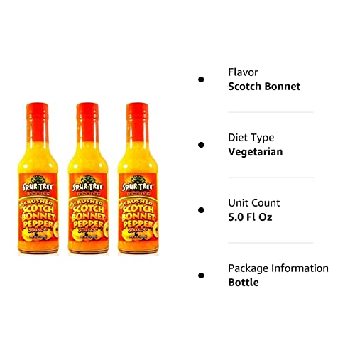 Spur Tree Jamaican Scotch Bonnet Pepper Sauce – Scotch Bonnet Hot Sauce for an Authentic Jamaican Experience – Scotch Bonnet Peppers to Spice Up Your Dish (5 Oz, 3 Pack) Spur Tree Jamaican