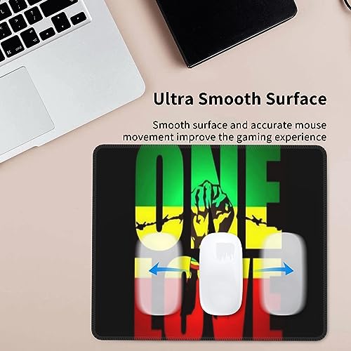 Reggae Music Rasta One Love Mouse Pad, Computer Decoration for Gamers, Suitable for Gaming, Work, Office, Rubber Non-Slip Mouse Pad Burloe