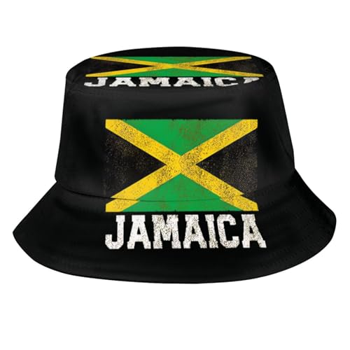 Jamaica Bucket Hat Outdoor Jamaican Flag Sun Hat Packable Fisherman Cap for Men Women Teens BIEGAS