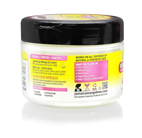 Jamaican Mango & Lime 8 OZ JML EXTRA HOLD & EASY BRAID GEL Jamaican Mango & Lime