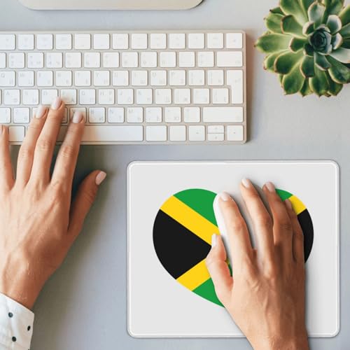 Love Jamaica Flag Jamaican Hear Square Applicability Strong Mouse Pad Non-Slip Rubber Base Office Accessories Desk Decor Bneoip