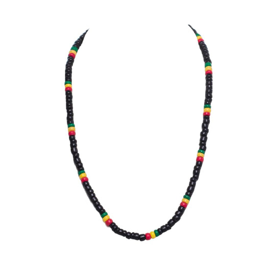 BlueRica Rasta Coconut Shell Beads Necklace (18") BlueRica